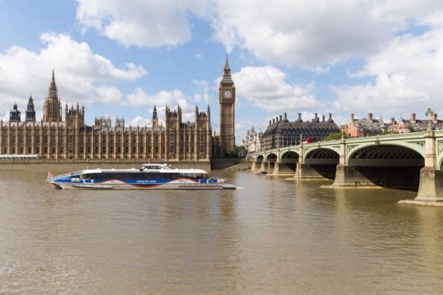 MBNA Thames Clippers passing houses of parliament