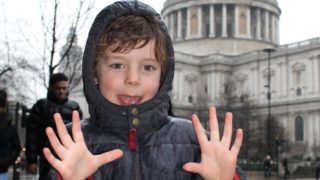boy k-rates st paul's cathedral london in the rain