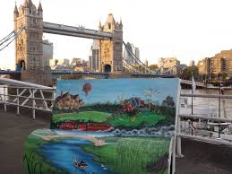 Wind in the Willows Bookbench, in front of Tower Bridge
