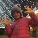 girl reviews the christmas lights at kew gardens london kidrated