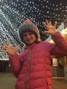 girl reviews the christmas lights at kew gardens london kidrated