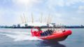 Thames Rocket speeding past the O2