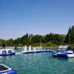 Obstacle course in the water at Lee Valley White Water Centre
