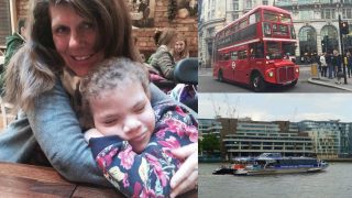 london bus thames clipper mother and daughter collage