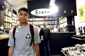 Checking out the vinyl in Sister Ray - Soho's famous record store in Kidrated's 50 great things to do with teenagers in London