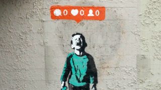 Boy crying by Banksy