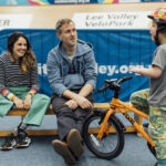 family with child learning how to ride a bike at Lee Valley Velopark