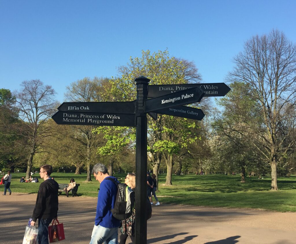 Kensington Garden Sign post KidRated London