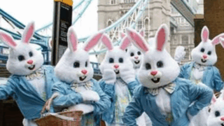 Easter Bunnies at the tower bridge