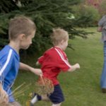 children playing in kew gardens London