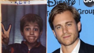 Childhood photo of Kevin Bishop beside a present day picture.