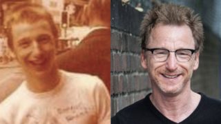 A picture of young Gary Crowley alongside a present picture