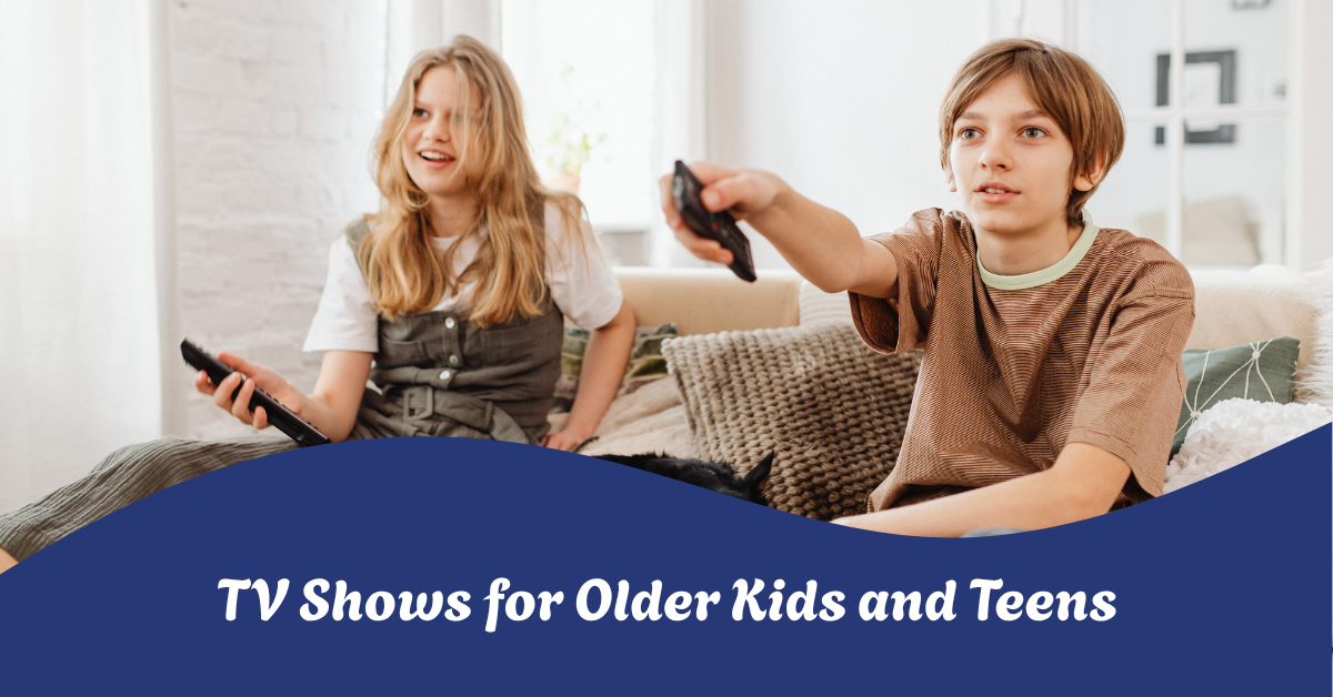 teenage girl and boy watching TV