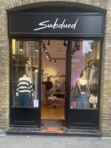 Subdued clothing store in Covent Garden