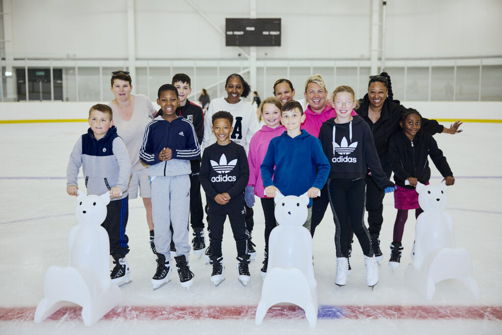 group of kids at Lee Valley Ice centre