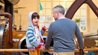 Child and Dad at the Water & Steam museum
