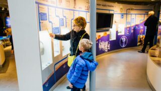 Child and grandparent at the water and steam museum