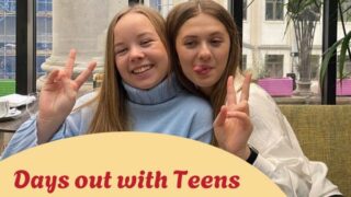 2 teen girls out at a restaurant