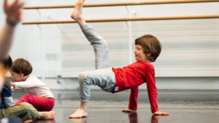 Boy doing some dance moves at Rambert